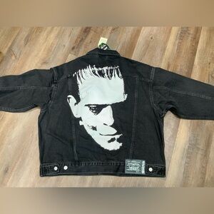 New Levis X Universal Monsters Frankenstein Black Denim Jacket Mens Sz XL